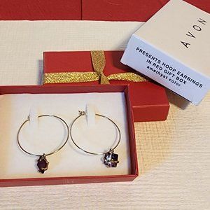 Avon Presents Hoop Earrings in Red Gift Box